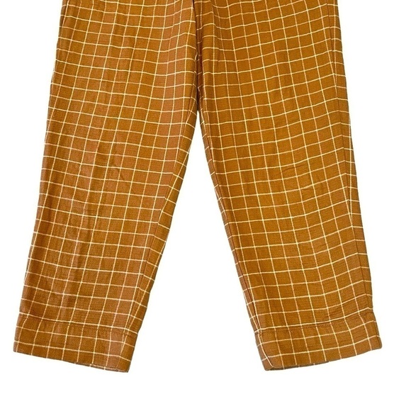 Madewell Waffleback Pull-On High-Rise Pants in Windowpane. Brown Size S #824 - Picture 6 of 8